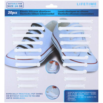 Elastische witte silicone schoenveters
